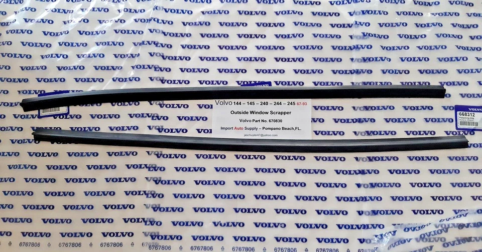 Juego de rascadores de ventana exterior Volvo 142 67-74 y 242 76-84 - 262 76-81 (2)- 36-9/16" Foto 2 de 3
