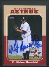 2012 Greeneville Astros MIKE HAUSCHILD Signed Card autograph AUTO Rangers jays