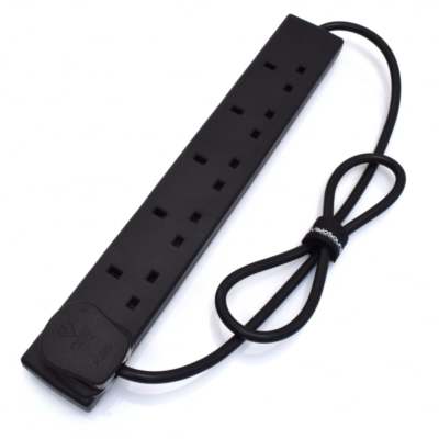 6-Gang Verlängerungskabel schwarz Mehrfachstecker Stromkabel - 1m/2m/3m/5m/10m