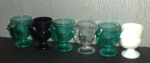 6 coquetiers vintage en verre