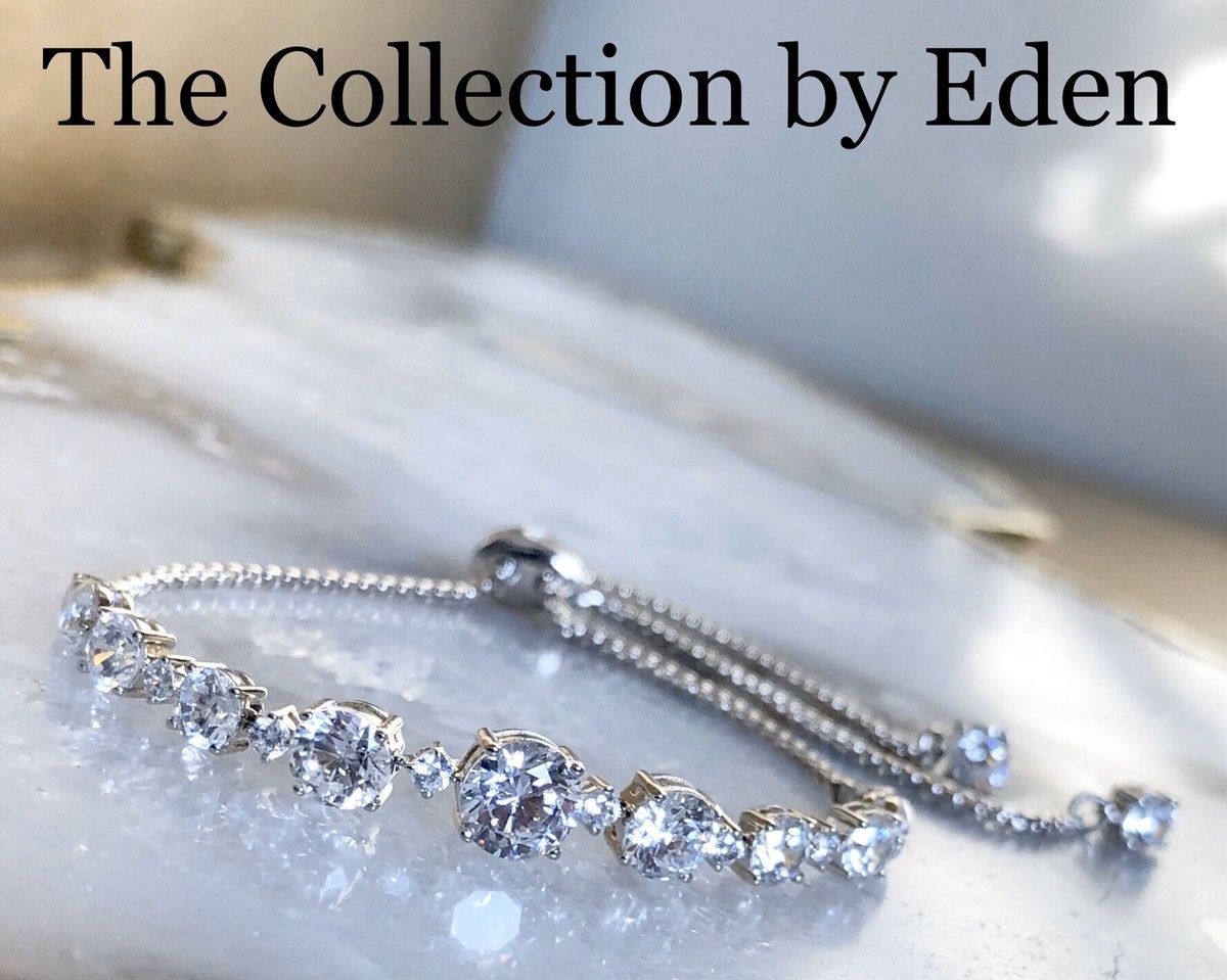 Macy's Bracelet- Sterling Silver Adjustable Snake Chain w/ Cubic