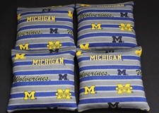 MICHIGAN WOLVERINES CORNHOLE BEAN BAGS Baggo Toss Tailgate Game 4 ACA Reg. Bags