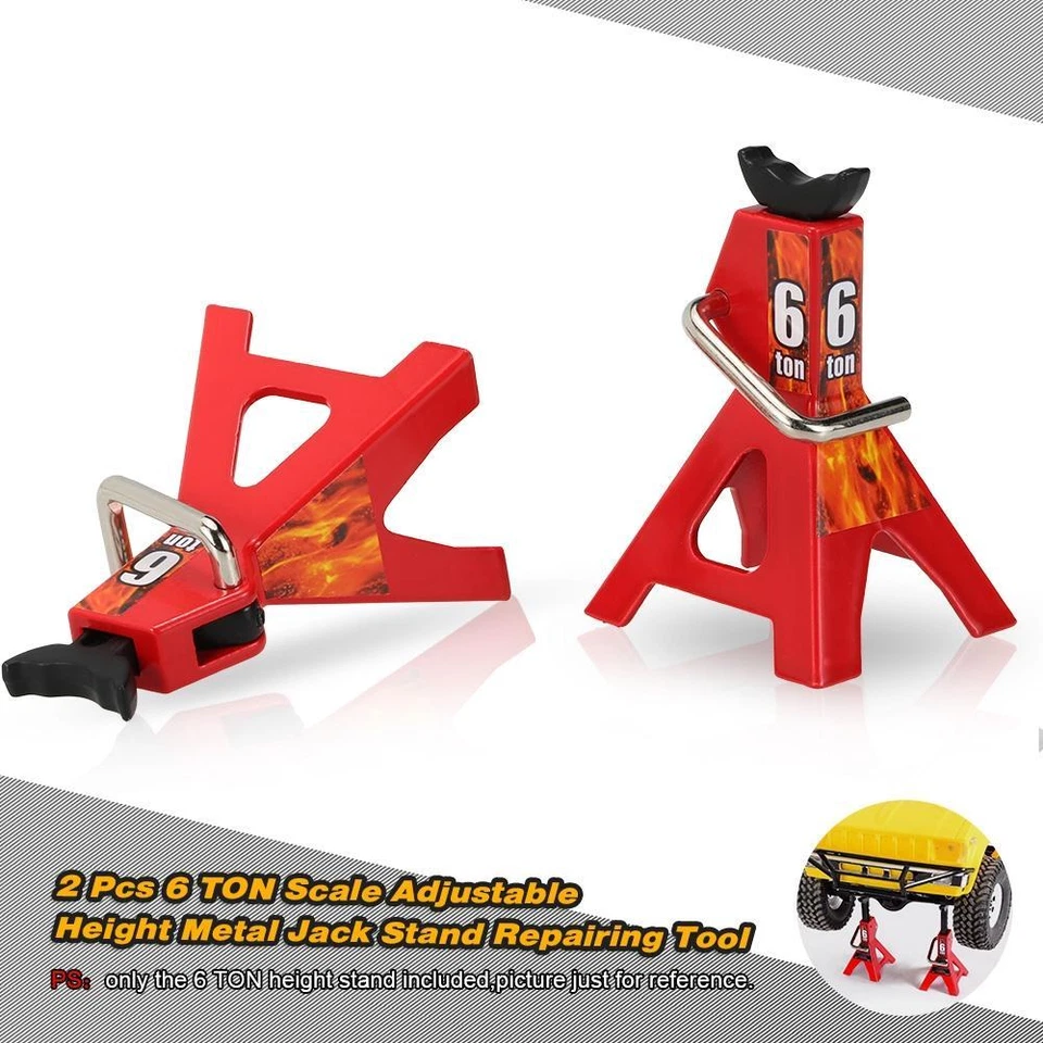 2 Pcs Height Adjustable 6 Ton Jack For 1/10 RC4WD D90 SCX10rock Crawler RC Car - Image 2 of 4