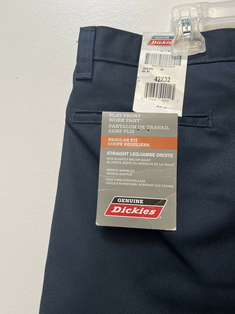 Dickies Men's Flat Front Work Pants Navy Blue Size 42 X 32 Dickies Men's Flat Front Work Pants Navy Blue Size 42 X 32