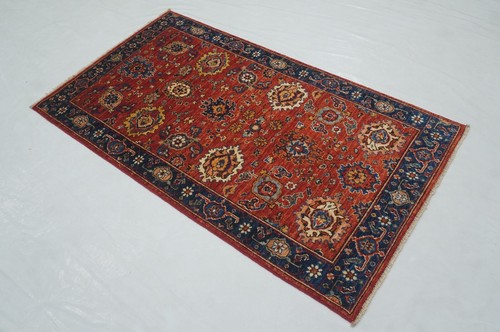 3 x 6 ft Red Bidjar Oriental Afghan Hand Knotted Traditional Area Rug - Picture 2 of 16