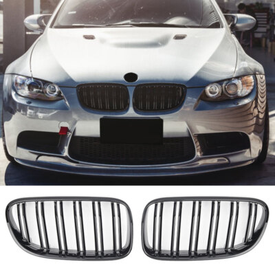 GRILL FITS FOR BMW E92 E93 10-13 SPORT DOUBLE SLAT GLOSSY BLACK