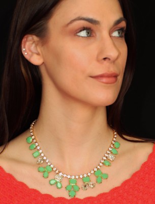 Kate Spade secret garden gem necklace earrings set lot BERYL