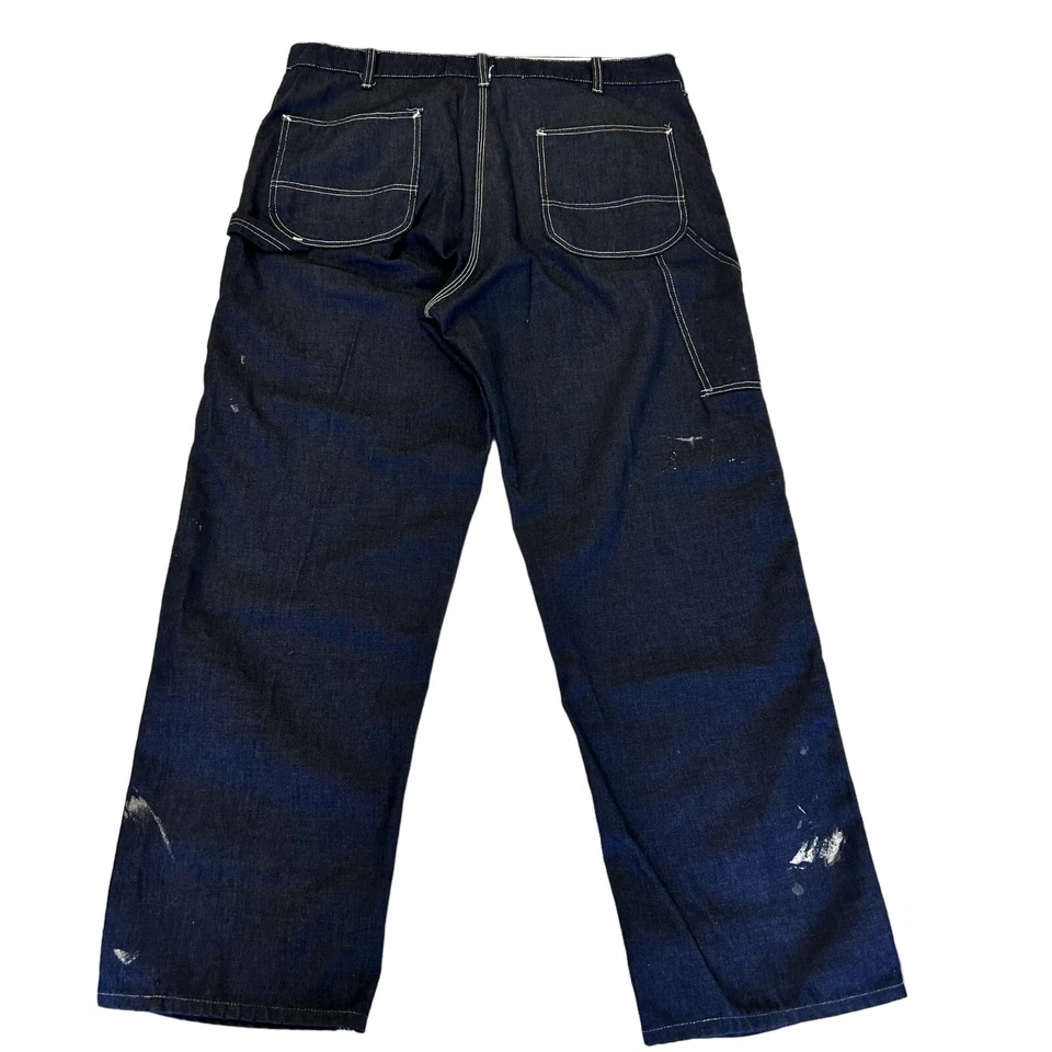 Pantalones de mezclilla de colección años 60 70 Sears para hombre CARPENTER azul índigo ROPA DE TRABAJO TRABAJO 40 Foto 2 de 4