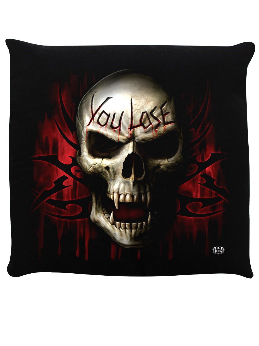 Spiral Cushion Game Over Black 40x40cm