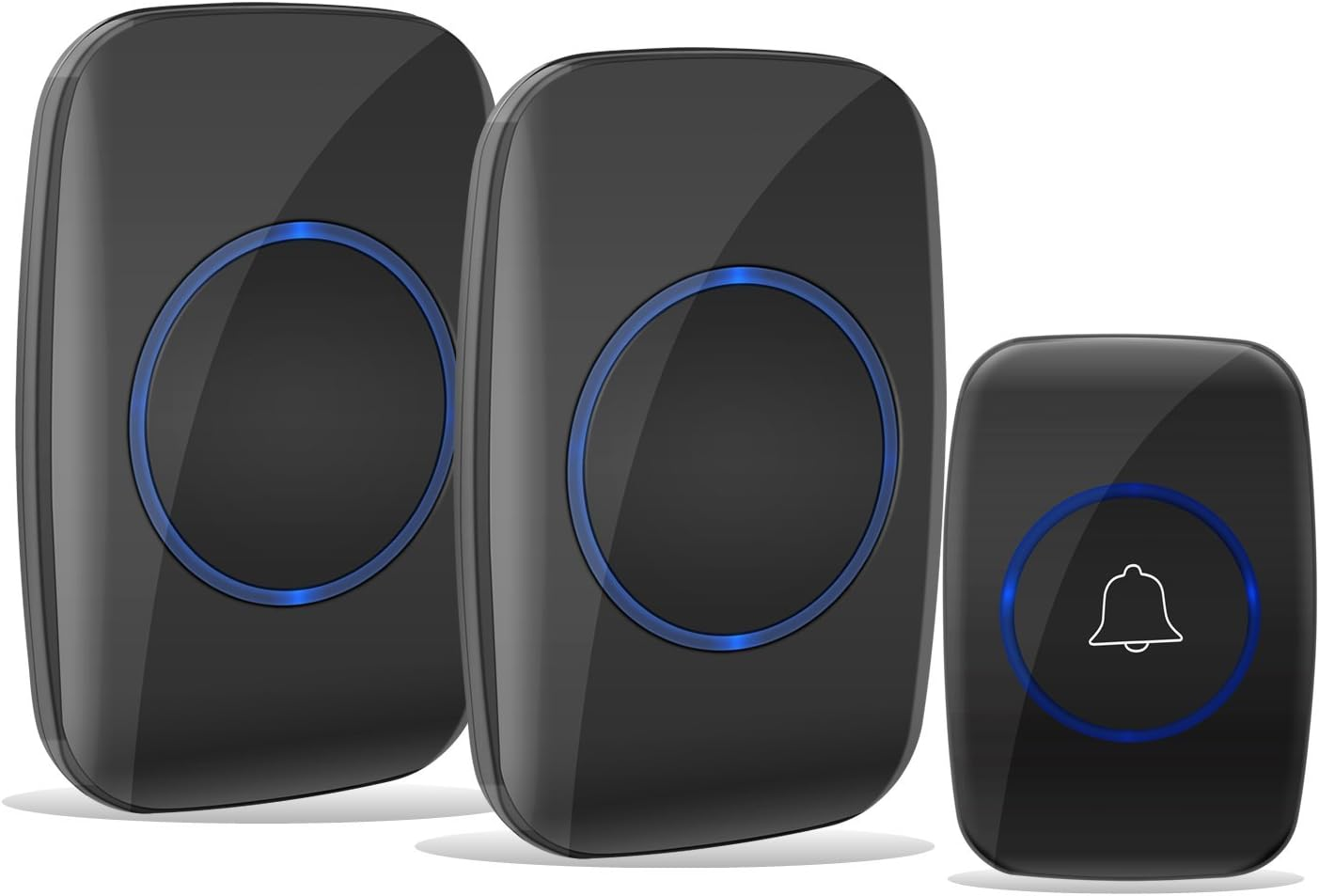 Wireless Doorbell Waterproof Door Bell with 2 Plug-In Receivers with 1 Remote Bu-image