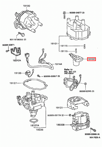 Genuine MR2 SW21 SW20 Sprinter AE101 3SGTE 5S 4AGE Distributor Cap Rotor Button - Picture 17 of 20