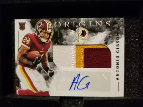 2020 Panini Origins Antonio Gibson RPA Rookie 3 Color Chunky Patch Auto Redskins