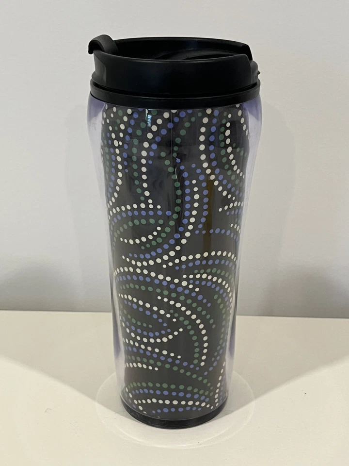 Taza de café de viaje aislada Vera Bradley vaso Kiev patrón de remolinos NUEVO Foto 2 de 4