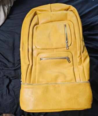 Sole Premise Luciano Yellow  Tumbled Leather Large TravelBag NWT
