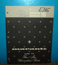 Marantz 115 AM/FM Stereophonic Tuner Service Manual OEM