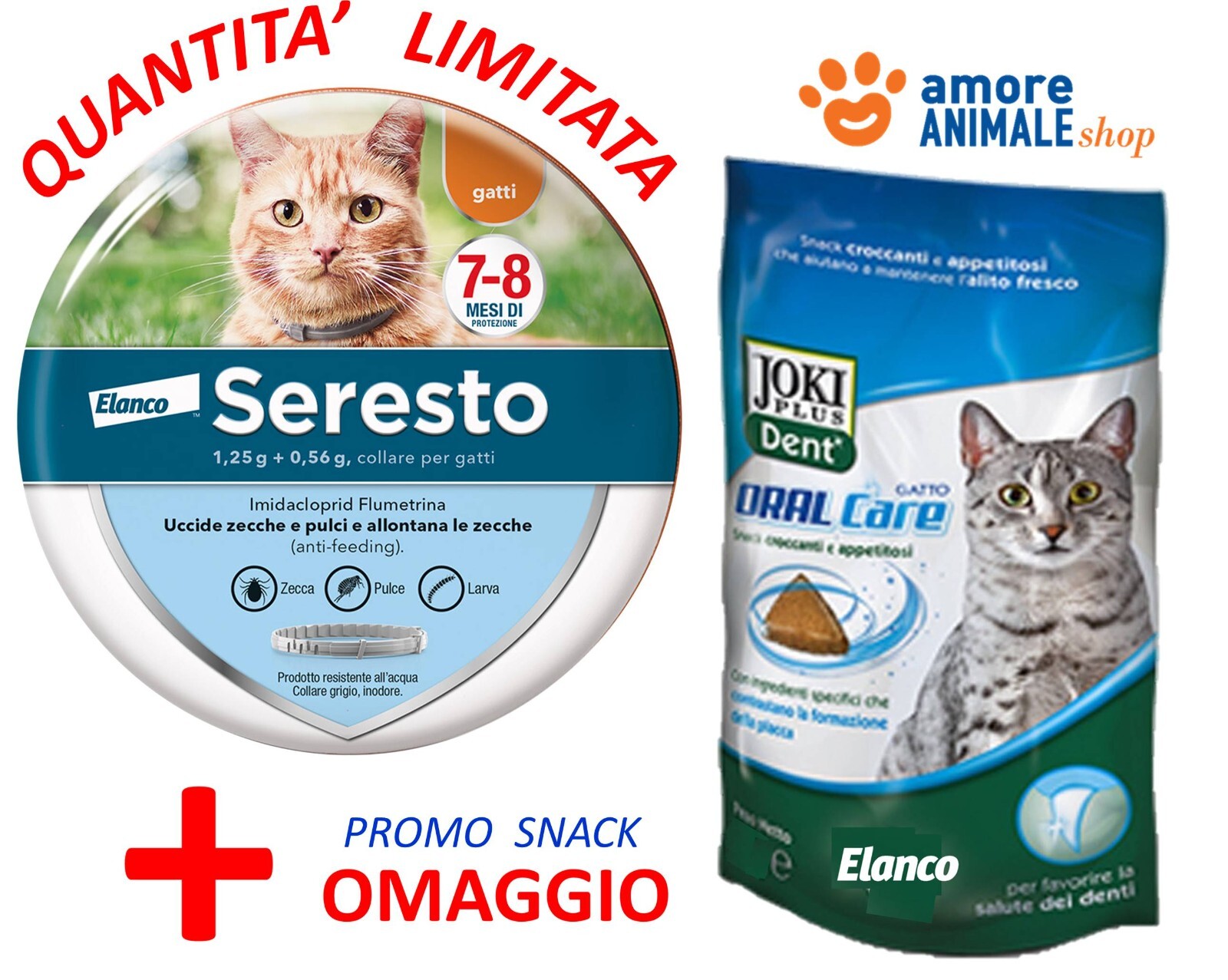 OFFERTA Seresto Bayer - Collare Antiparassitario GATTI + PROMO SNACK per Gatto