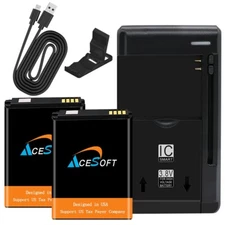 AceSoft 2x 1700mAh Replacement Battery Charger USB Cable for ZTE Link II Z2335CC