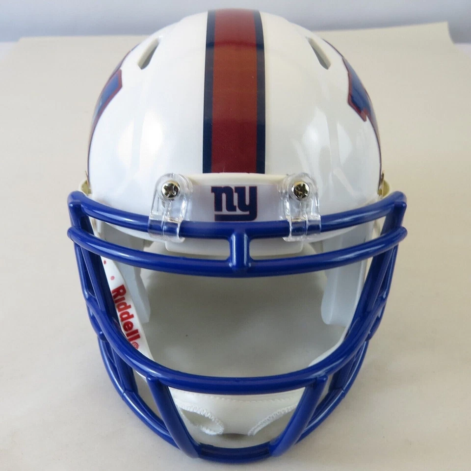 Mini casco personalizado de los New York Giants calcomanías alternativas en blanco Foto 2 de 4
