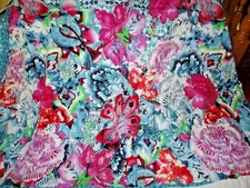 IDEA NUOVA BEAUTIFUL BOHO BOHEMIAN BLUE PINK RED BIG FLORAL FULL DUVET 79 X 81"