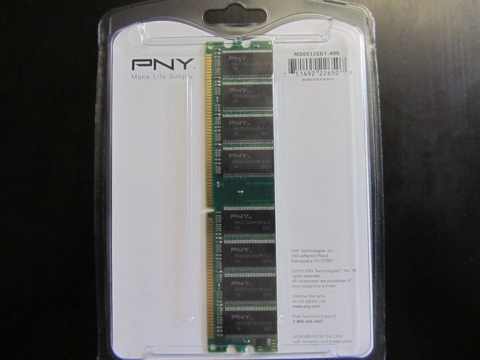 NEW PNY OPTIMA 512MB MD 0512SD1-400 DDR SDRAM Memory RAM 400MHz DDR400 / PC3200 - Image 2 of 2
