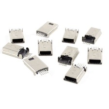10x Mini USB B Male 180 Degree 5 Pin SMD SMT Welding Connector Jack