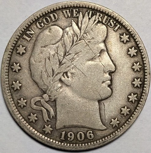 1906 barber half dollar 50c - free shipping