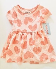 New Baby Girls Cat and Jack Heart Dress With Bloomer Pink Girls Size 12 Months