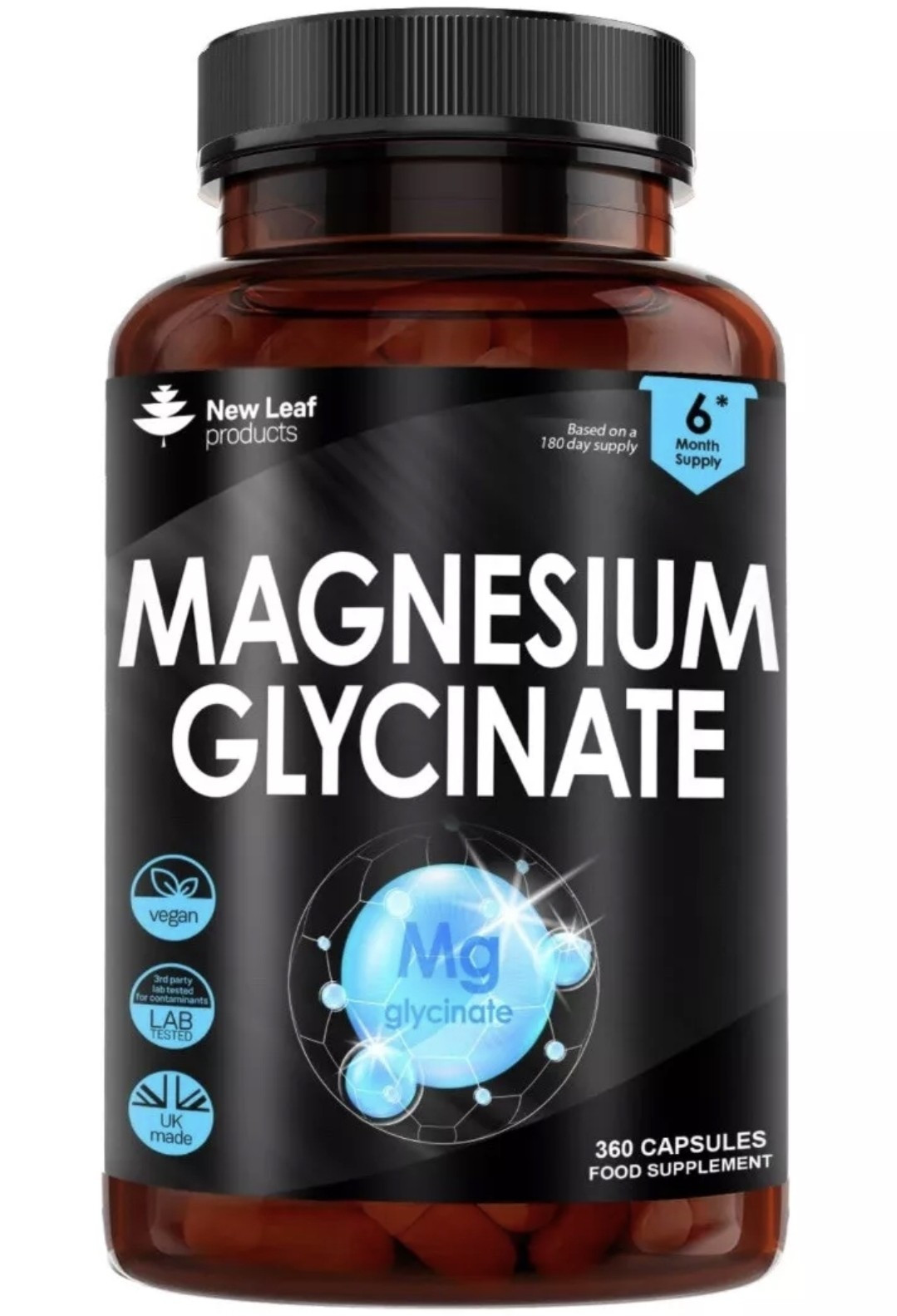 Magnesium Glycinate Capsules High Strength 1040mg Fatigue Bone Health 120 caps - Image 3