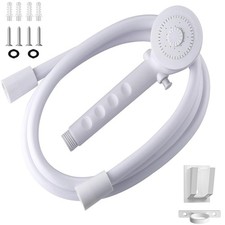 RV Shower Head with Hose & Handheld On Off Switch For RV/Campers/Trailers White