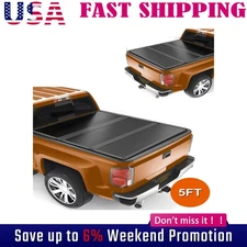 5FT Hard Truck Bed Tonneau Cover For 2005-2015 Toyota Tacoma Tri-Fold Dustproof