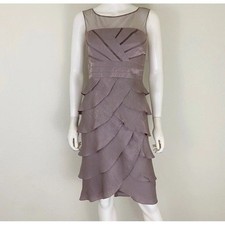 NWT Adrianna Papell Anthropologie Women's 8 Cocktail Dress Mauve Metallic Tiered