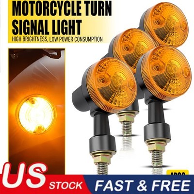 4X Motorcycle LED Turn Signals Amber Lamp Blinker Lights For Honda Yamaha Suzuki