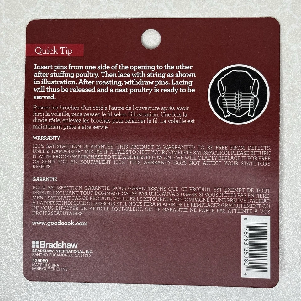 GoodCook Turkey Lacers 2 Pack 16 Pc Poultry Pins & String for Roasting Cooking - Image 2 of 3