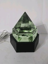 Vintage Ship's Deck Prism Light Green Glass Nautical Pyramid Paperweight 5”