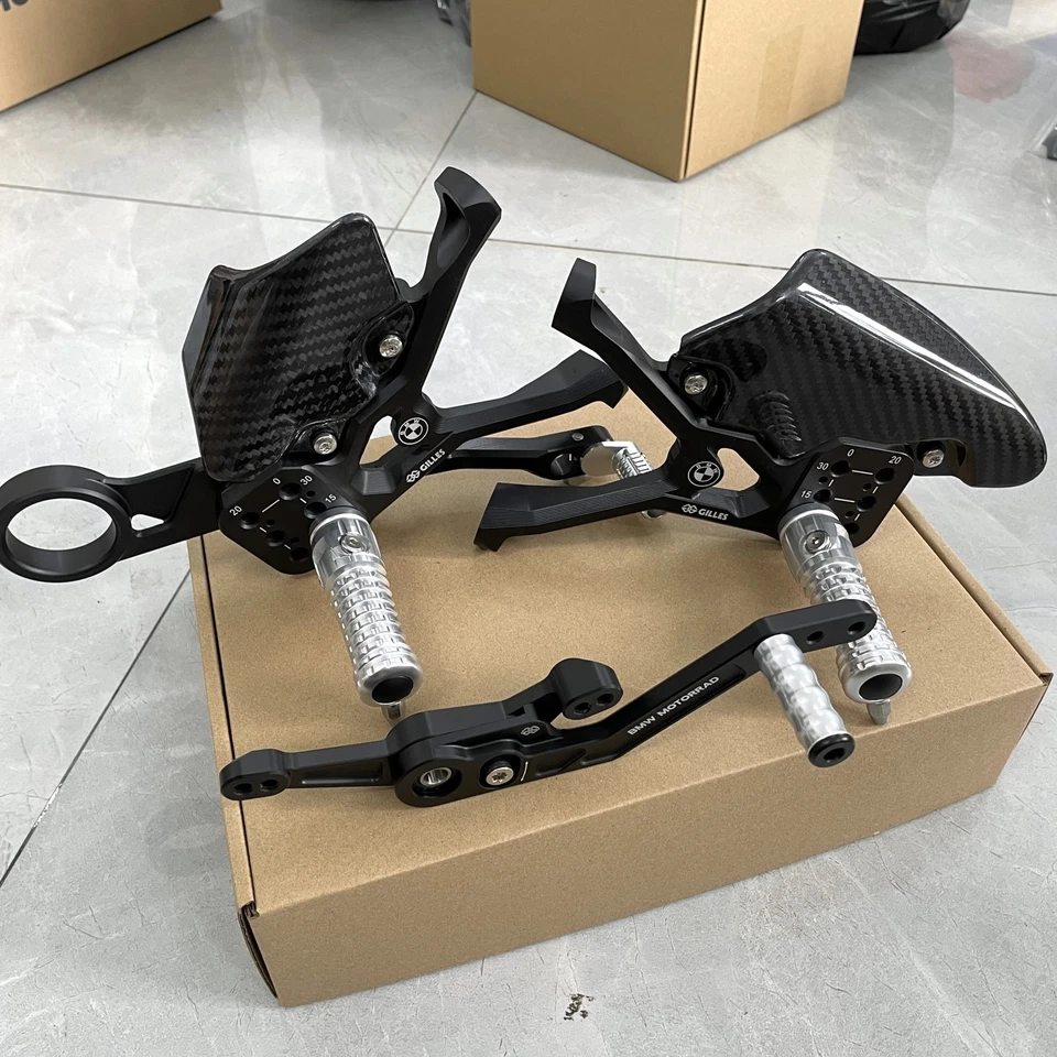 For BMW S1000RR M1000RR 2019–2025 Adjustable Carbon Fiber Rearset Foot Peg Kit - Image 4 of 4