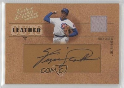 2005 Donruss Leather & Lumber Cuts Jerseys 64/96 Fergie Jenkins Auto HOF 2a2