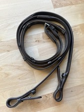 Milestone Equestrian Nylon Rubber Grip Reins With Leather Stoppers 