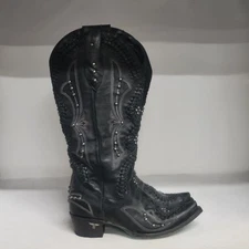 Lane Cossette Tall Western Boot Black Womens Size 8.5M