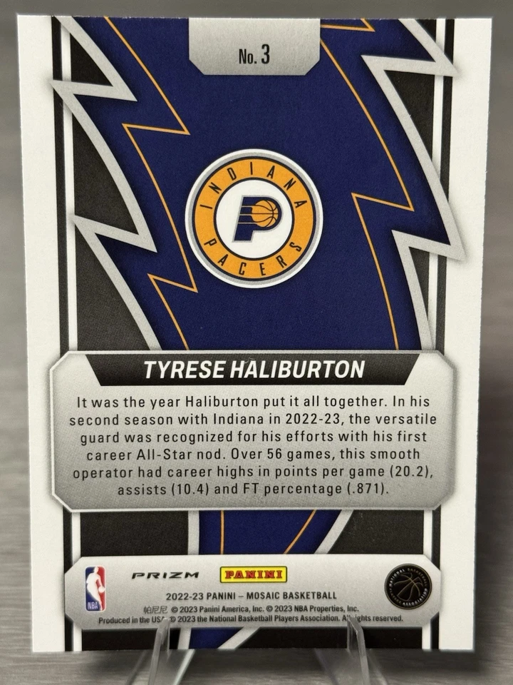 🔥🏀TYRESE HALIBURTON 2022-23 Panini Mosaic Thunder Road Mosaic Green PRIZM!🏀🔥 - Image 3 of 3