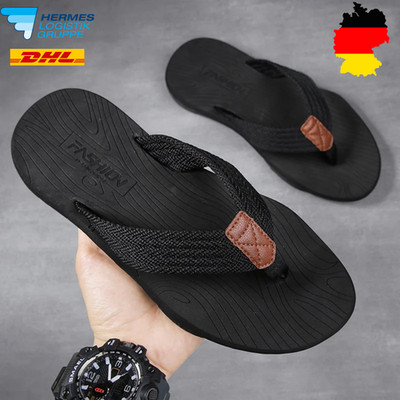 Herren Flip-Flops Sommer Strand | Atmungsaktiv Verdickte Zehentrenner Hausschuhe