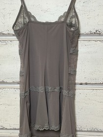 La Perla Lace Sheer Chemise Slip Lingerie Stretch Nylon Spandex Taupe Italy