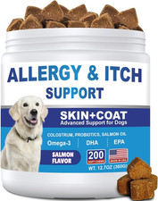 Dog Allergy Chews 200Ct, Dog Allergy and Itching Skin Relief Bites Anti-Itch Ski