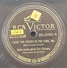 SALE 1947 Spike Jones City Slickers PUT DISHES IN VG 78 10 in RCA Victor 20-2093