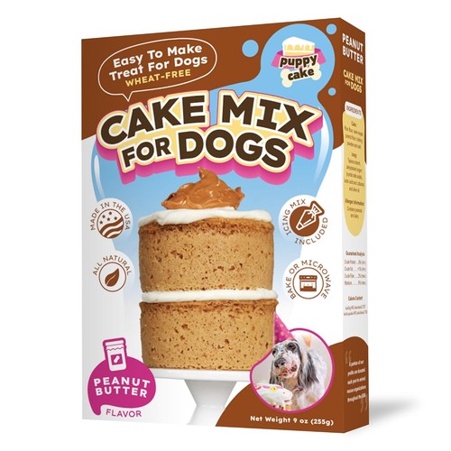 Peanut Butter Wheat-Free Dog Birthday Cake Mix with Icing Homemade Recipe Easy