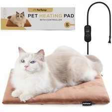 Cat Heating Pad, Heated Cat Bed with 5 Heat Levels, Timer  Auto Shut-Off, Wa...