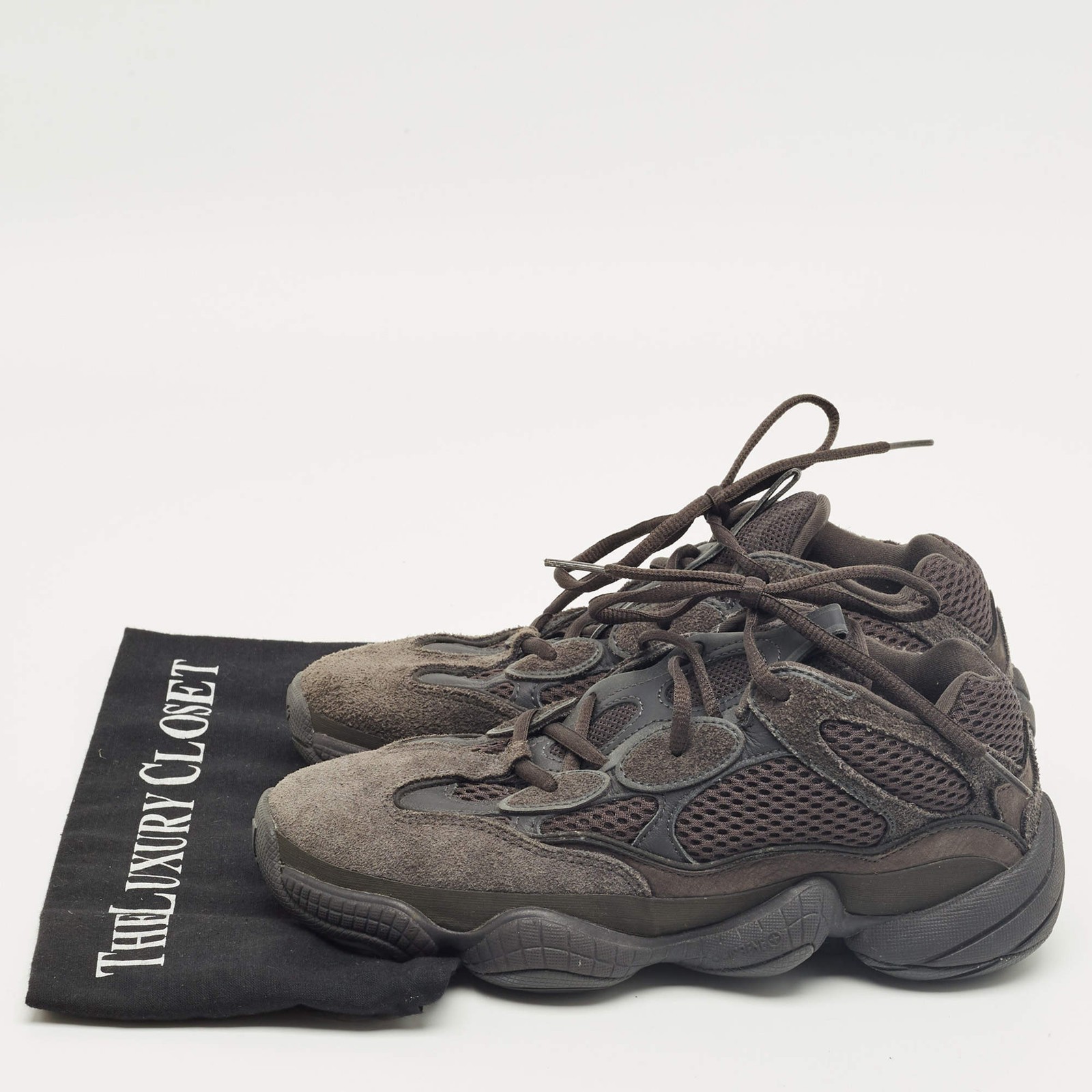 Yeezy x Adidas Black Mesh and Suede 500 Utility Black Sneakers Size 38 thumbnail 9