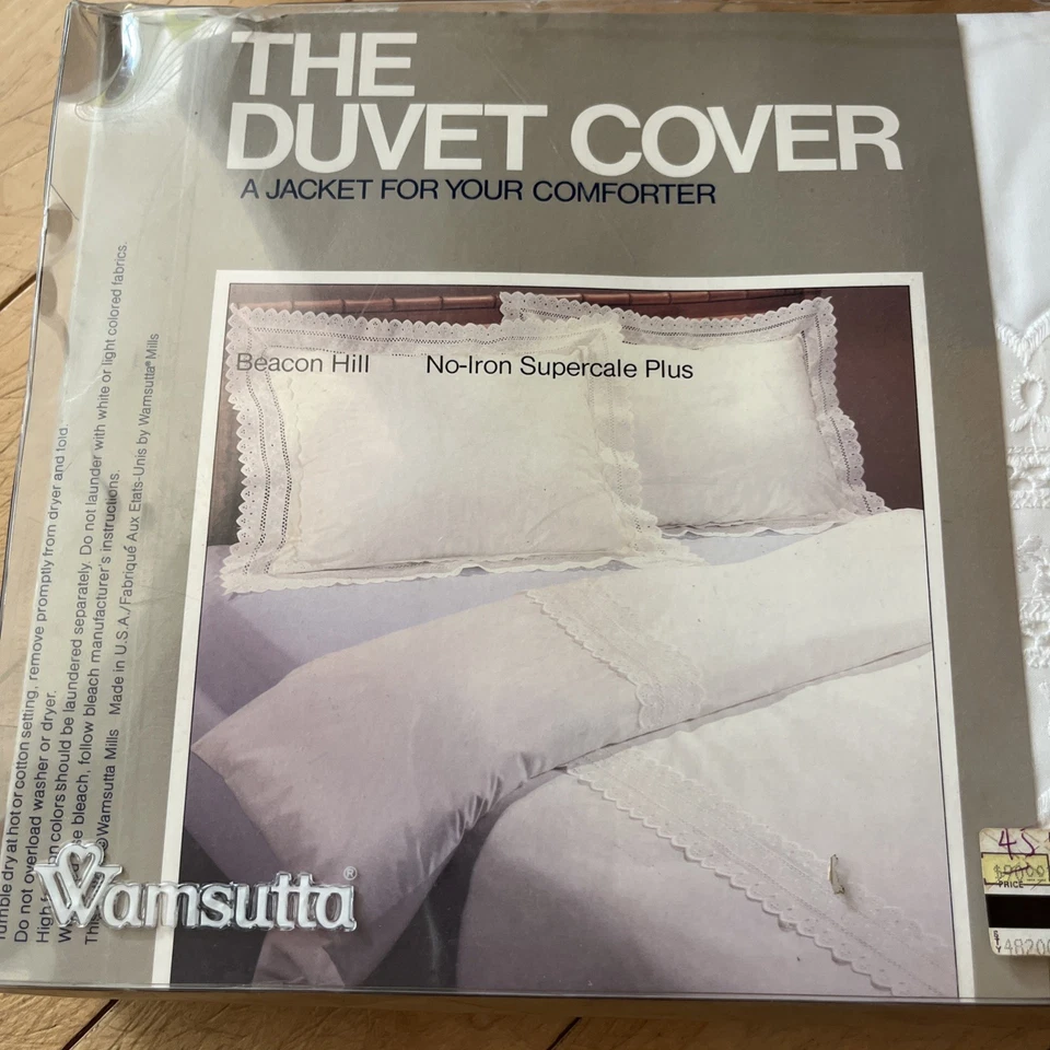 VTG Wamsutta Beacon Hill Eyelet Supercale Plus Whit Queen Flat Sheet NOS RARE - Image 2 of 4