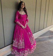 Launching New Faux Georgette Pink Top Lehenga With Dupatta For Women