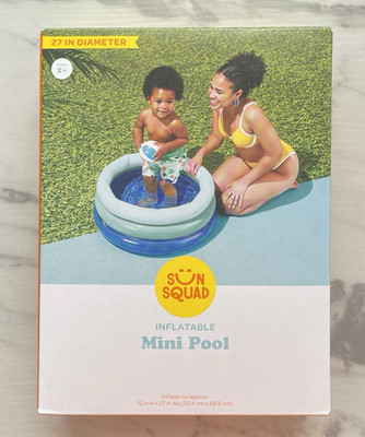 Sun Squad Inflatable Mini Pool for children 27  Diameter Blue Green NEW IN BOX