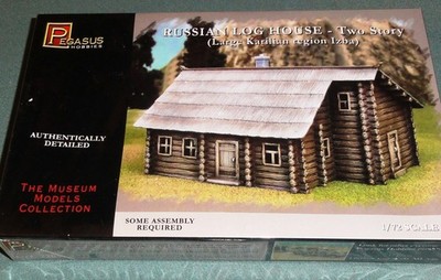 1/72 Pegasus Large 2 story Log Cabin  MIB  Complete kit